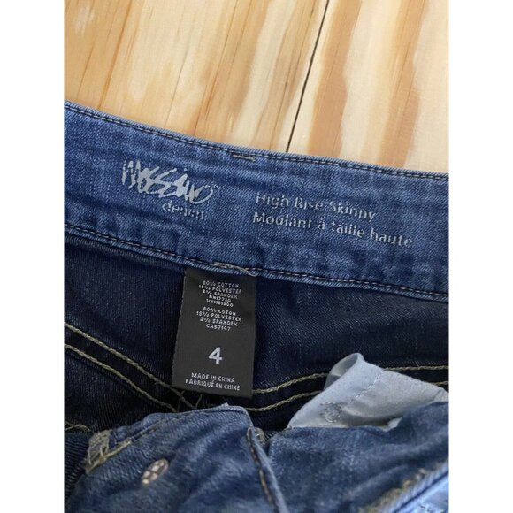 Mossimo Womens 4 High Rise Skinny Blue Jeans - Picture 8 of 8